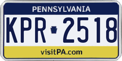 PA license plate KPR2518