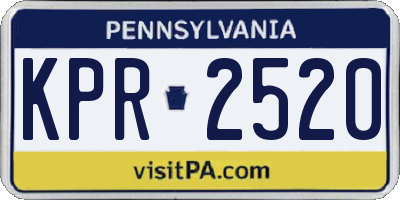 PA license plate KPR2520