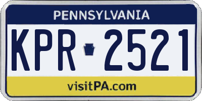 PA license plate KPR2521