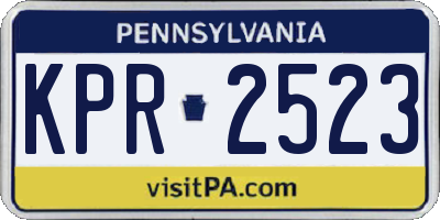 PA license plate KPR2523
