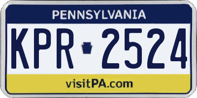 PA license plate KPR2524