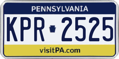 PA license plate KPR2525