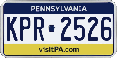 PA license plate KPR2526