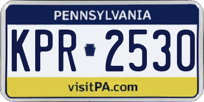PA license plate KPR2530