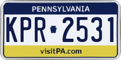PA license plate KPR2531