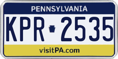 PA license plate KPR2535