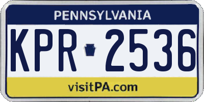 PA license plate KPR2536