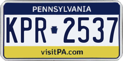 PA license plate KPR2537