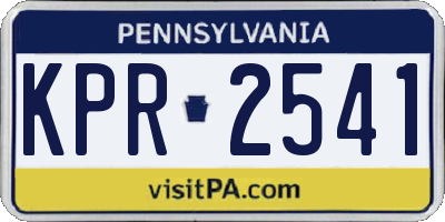 PA license plate KPR2541