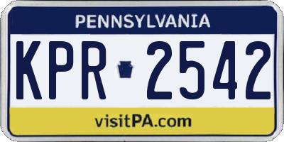 PA license plate KPR2542