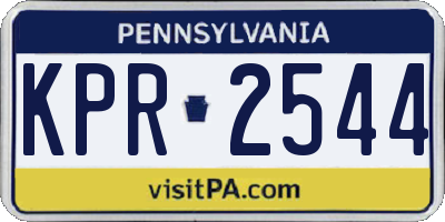 PA license plate KPR2544