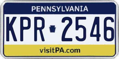 PA license plate KPR2546