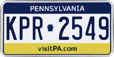 PA license plate KPR2549