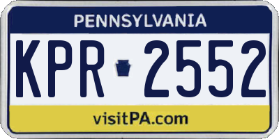 PA license plate KPR2552