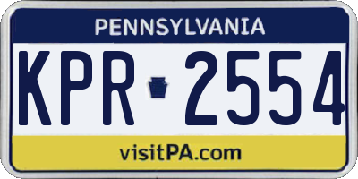 PA license plate KPR2554
