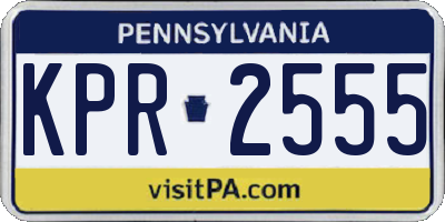 PA license plate KPR2555