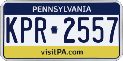 PA license plate KPR2557