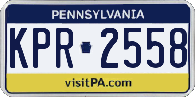 PA license plate KPR2558