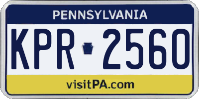 PA license plate KPR2560