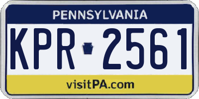 PA license plate KPR2561