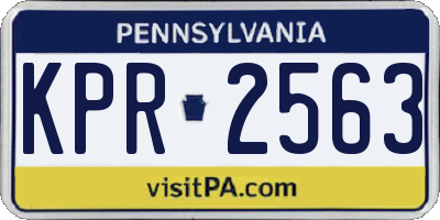 PA license plate KPR2563