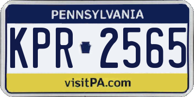 PA license plate KPR2565