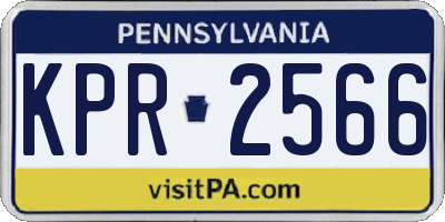 PA license plate KPR2566