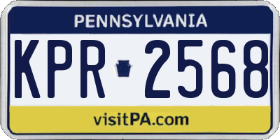 PA license plate KPR2568