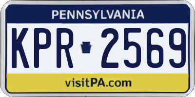 PA license plate KPR2569