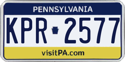 PA license plate KPR2577