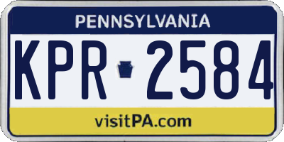 PA license plate KPR2584