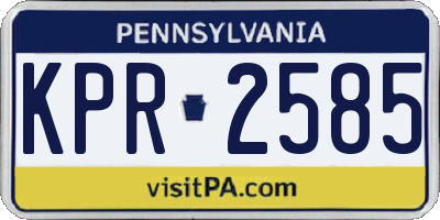 PA license plate KPR2585