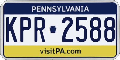 PA license plate KPR2588
