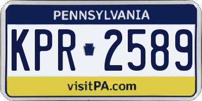PA license plate KPR2589