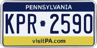 PA license plate KPR2590