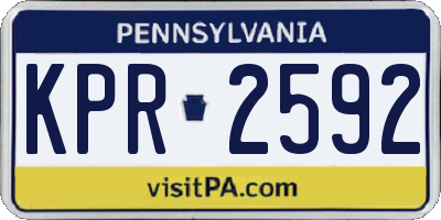 PA license plate KPR2592