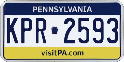 PA license plate KPR2593