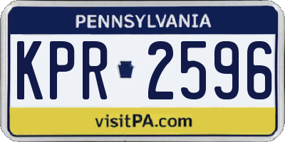 PA license plate KPR2596