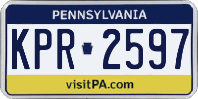 PA license plate KPR2597