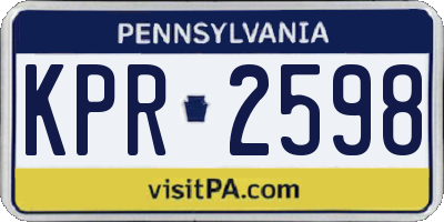 PA license plate KPR2598