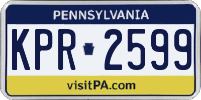 PA license plate KPR2599