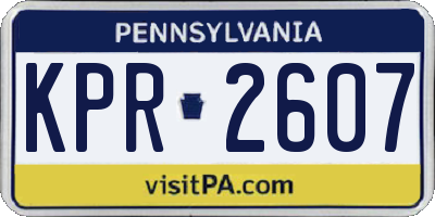 PA license plate KPR2607