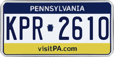 PA license plate KPR2610