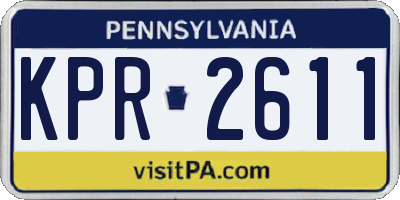 PA license plate KPR2611