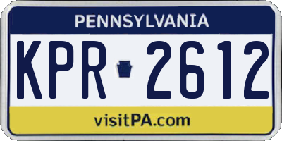 PA license plate KPR2612
