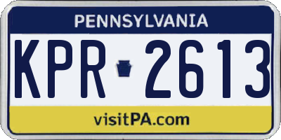 PA license plate KPR2613