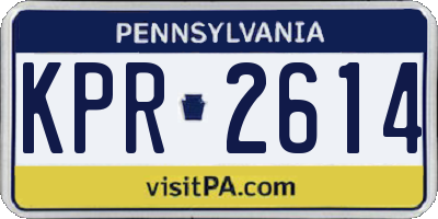 PA license plate KPR2614