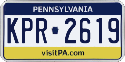 PA license plate KPR2619