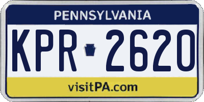 PA license plate KPR2620