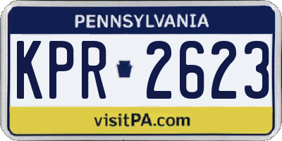 PA license plate KPR2623